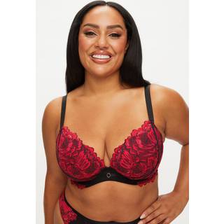 Ann Summers Ann Summers Black Nightfall Floral Lace Fuller Bust Padded Plunge Bra