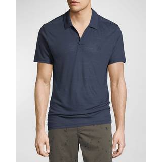 Vilebrequin Pyramid Linen Jersey Polo Bleu Marine