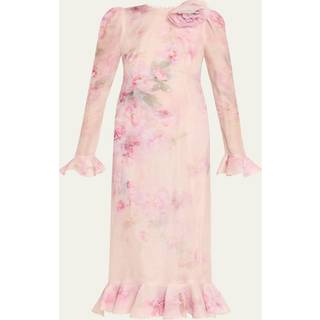 Zimmermann Crush cutout linen and silk organza midi dress - neutrals - XXS