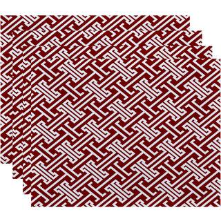 E af design pt4gn411re1 18x14 Leeward Key Geometric Print Placemat Red