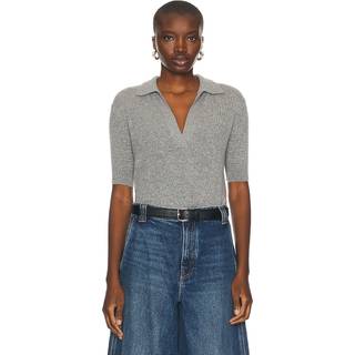 Khaite Shrunken Jo cashmere-blend polo sweater - grey - S