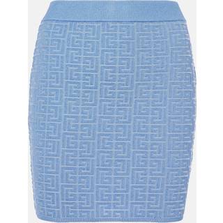 Balmain Monogram miniskirt - blue - XL+