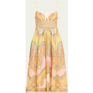 Zimmermann Maxine Picnic paisley linen bustier dress - multicoloured - S