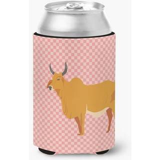 """" Caroline's Treasures Zebu Indicine Cow Pink Check Kontrol Dekorativ kan hugger flerfarvet """"