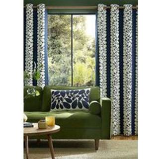 Orla Kiely Orla Kiely Space Blue Sycamore Stripe Eyelet Curtains