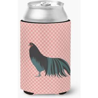 """" Caroline's Treasures Sumatra Chicken Pink Check Decorative Can Hugger Multicolor """"