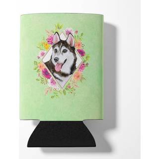 """" Caroline's Treasures CK4311CC Siberian Husky #1 Green Flowers kan eller flaske Hugger Kold-bjælke-Koozies 12 oz multicolor """"