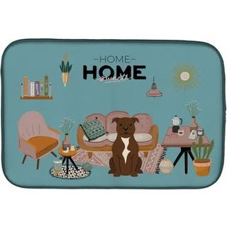 """" Caroline's Treasures Chocolate Staffordshire Bull Terrier Sweet Home Dish-Drying-Mats 14 X 21 Multicolor """"