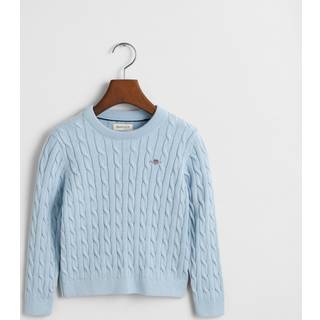 GANT Børn Kids Shield crewneck sweater af bomuld med kabelstrik (110/116)