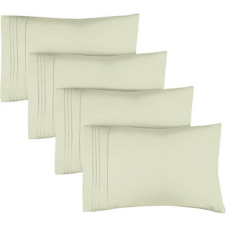 Queen Size Pillow Cases Sæt med 4 - Ekstra blød pakke med 4 pudebetræk - Hotel Luksuspudebetræk - Maskinvaskbar pudebeskyttere - 20x40 Pudebetræk