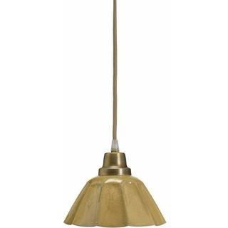PR Home hængelampe Ester, gul, Ø 17 cm, jern, stikprop