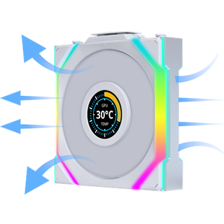 Lian Li UNI FAN SL Wireless LCD Reverse White - Kabinet køler - 120mm - Hvid med RGB - 31 dBA