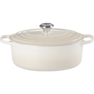 Le Creuset Signature Gryde Oval 31 Cm - Gryder Emaljeret Støbejern Meringue - 21178317164430