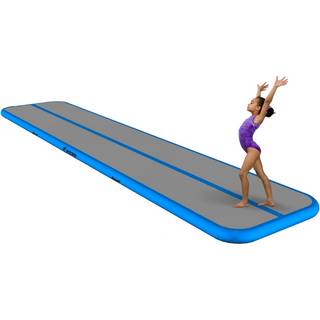 Mzone AirTrack 5 meter med elektrisk pumpe - Oppustelig træningsmåtte med et godt afsæt - blå