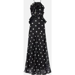 Zimmermann Crush polka-dot ruffled linen and silk gown - black - XXS