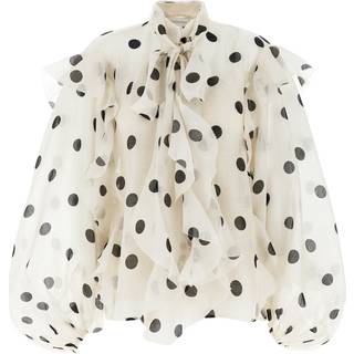 Zimmermann Crush polka-dot linen and silk blouse - white - M