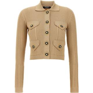 Balmain Ribbed-knit cardigan - beige - S