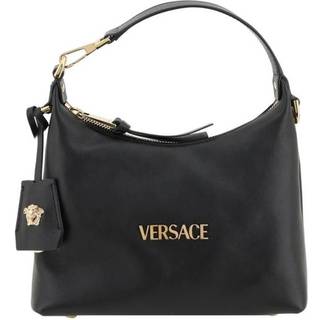 Versace Tag Small leather tote bag - black - One Size