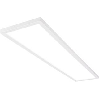 LED-loftlampe Tava, hvid, plast, 98 cm, baggrundsbelysning
