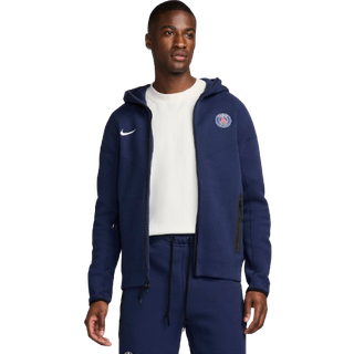 Paris Saint-Germain Tech Fleece Windrunner Nike Football-hættetrøje med fuld lynlås til mænd - blå - L