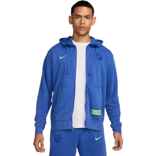 FC Barcelona Club Third Nike Football-hættetrøje i french terry med fuld lynlås til mænd - blå - L