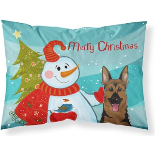 """" Caroline's Treasures BB1831Pillowcase Snowman med tysk Shepherd Fabric Standard Pillowcase Large Multicolor """"