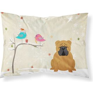 """" Carolines skatte julegaver mellem venner engelsk bulldog rødt stof standard pillowcase bb2594pillowcase flercolor """"