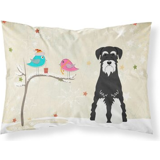 Caroline's Treasures Christmas præsenterer venner Schnauzer salt og peberstof Standard Pillowcase BB2505Pillowcase