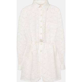 Zimmermann Crush Embroidered linen playsuit - white - M