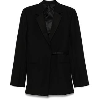 Toteme Satin-trimmed wrap blazer - black - XXXS
