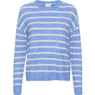 Kaffe Kalida Knit Pullover Strik 10509373 Blue Melange/Beige Stripe (XLARGE)