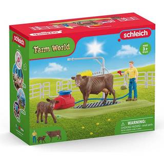 Schleich Farm World Vaskestation til køer - med ko og kalv