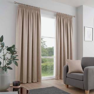 Fusion Fusion Natural Galaxy Room Darkening Woven Pair of Pencil Pleat Curtains