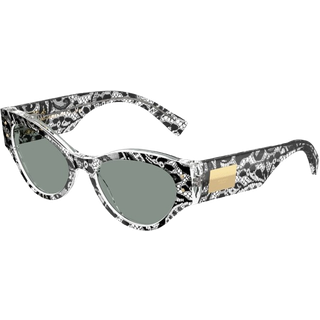 Dolce & Gabbana DG4480F Asian Fit 3287/1 53 Solbriller Kvinder Black - Pattern Black Lace - 53mm