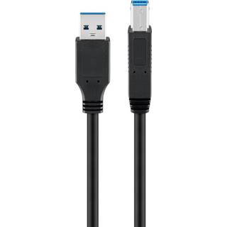 USB 3.0 til USB-B datakabel, sort, 5m
