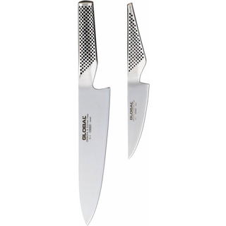Global G-201 Messer-Set 2-teilig - Cromova 18 Stahl - Silber