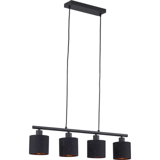 Lindby pendellampe Vasilia, 75 cm, sort/guld, stof