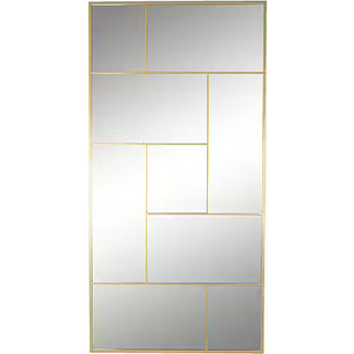 Vægspejl Home ESPRIT Gylden 90 x 2 x 180 cm