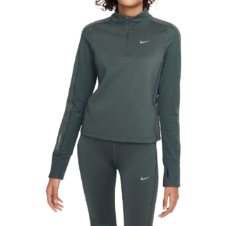 Nike Pro Therma-FIT-overdel med 1/2 lynlås til piger - grøn - XS