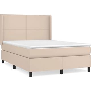 Kontinentalseng Kunstlæder Farvet Cappuccino - Med ensartet mønster / 140 x 190 cm