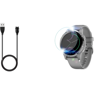 Garmin Vivomove 3 / 3S, Vivoactive 4 / 4S Oplader Kabel & Beskyttelsesfilm Pakke