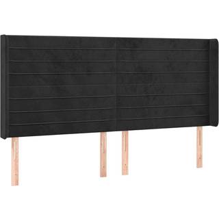 Kontinentalseng Med Led-Lys Velour Sort - vandrette striber / 180 x 200 cm