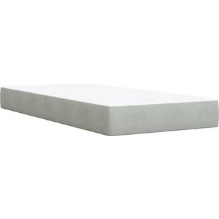 Kontinentalseng Med Madras Fløjl Lysegrå - Med ensartet mønster / 100 x 200 cm