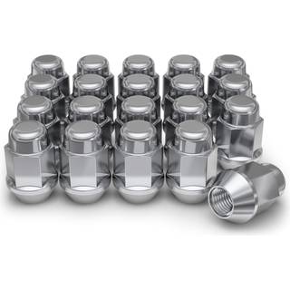 Hvide ridderhjulsmtrikker - 1704S-20AM 20 pakke 1/2""""-20 lsemtrikker Bulge Acorn Krommtrikker Stilfuld kromfinish Let at installere Holdbar k