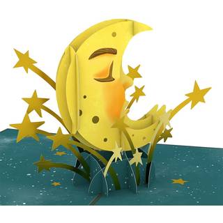 Lovepop elsker dig til m?nen og tilbage og t?nker p? dig dukker op kort jubil?umskort til par m?ne f?dselsdagskort 5 x 7 konvolut inkluderet