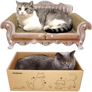 miwoowim Cat Scratcher Bed 23 tommer kitty sofa og 17,3 tommer scratch box med pude Moderne stor killing liggestol til indend?rs katte Unik s?d b