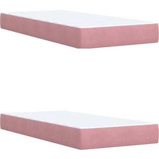 Kontinentalseng Med Madras Fløjl Lyserød - knapper / 200 x 200 cm