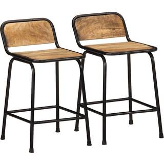 barstole 2 stk. 46x35,5x70 cm massivt ru mangotræ