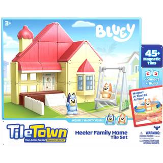 Tile Town Bluey Familiens Hus, magnetisk byggesæt 46 dele