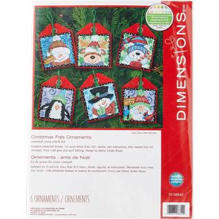 Dimensioner t?llet krydssting jul pals ornaments?t 6 stk